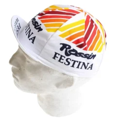 Vintage Wielerpet - Rossin Festina - Wit -Aanbiedingen Vlot Fiets Winkel 0024242 vintage cycling caps rossin festina