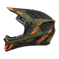 Oneal BACKFLIP Helm STRIKE V.23 Zwart/oranje/olijf -Aanbiedingen Vlot Fiets Winkel 0500 73 left side
