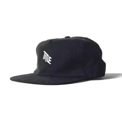Ongestructureerde 5 Panel Logo Cap - Zwart