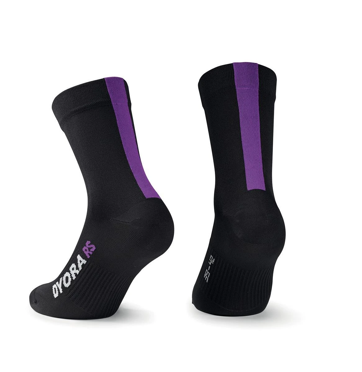 Assos DYORA RS Sokken Zwart Paars 2 Assos DYORA RS Sokken Zwart Paars - Afbeelding 2