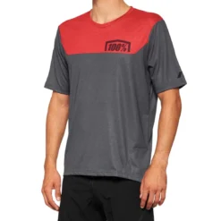 100% Airmatic Short Sleeve Jersey - Charcoal/Racer Red