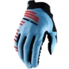 100% R-Core Handschoen - Lichtblauw/Rood