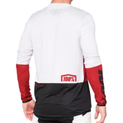 100% R-Core X Jersey - Lange Mouwen Jersey - Kersen Zwart - Wit/Zwart/Rood -Aanbiedingen Vlot Fiets Winkel HU JER 2103 2164 2