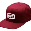 100% Icon AJ Fit Snapback Hoed - Bordeauxrood