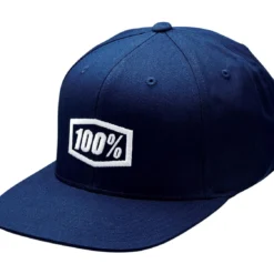 100% Icon AJ Fit Snapback Hat - Navy