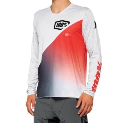 100% R-Core X Long Sleeve Jersey - Grijs/Racer Rood