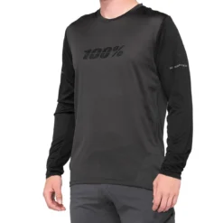 100% Ridecamp Long Sleeve Jersey - Zwart/Charcoal