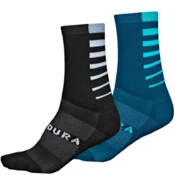 Endura CoolMax Race Stripe Sokken - Zwart/Blauw