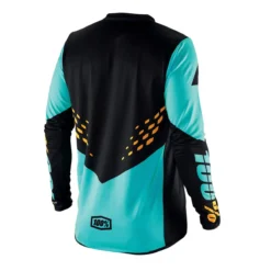 100% R-Core X DH Jersey - Zwart/Turquoise -Aanbiedingen Vlot Fiets Winkel trikot black cyan